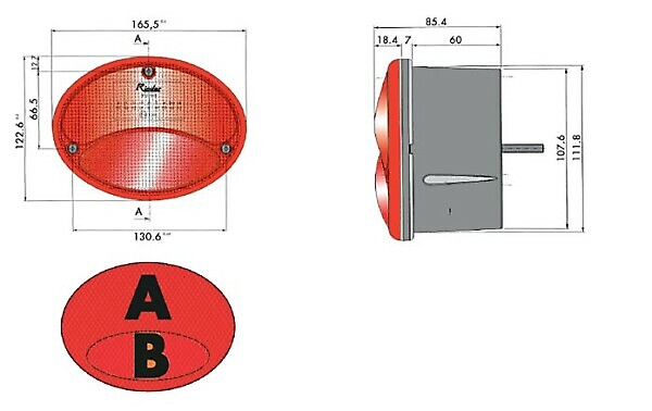 OVAL REAR LIGHT POSITION/STOP - Image 2