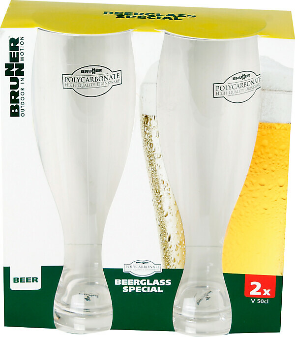 GLASSES SET 2 BEER SPECIAL 50CL POLYCARBONATE BRUNNER